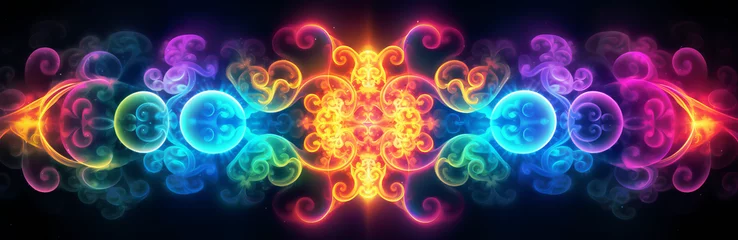 Outdoor-Kissen abstract background with fractal designs in rainbow colors for presentation, banner, love © PawsomeStocks