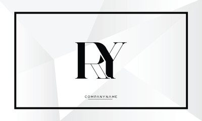 RY or YR Alphabet letters logo monogram