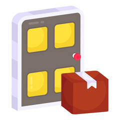 Conceptual design icon of door delivery

