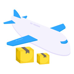 Unique design icon of air cargo

