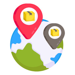 Perfect design icon of global parcel location

