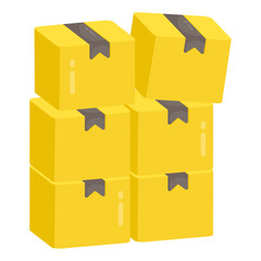 An editable design icon of cartons

