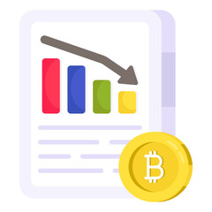 Perfect design icon of bitcoin  chart

