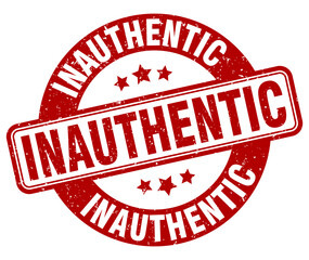 inauthentic stamp. inauthentic label. round grunge sign