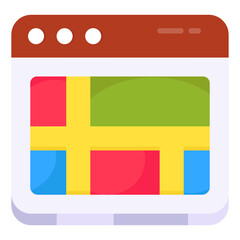 A colored design icon of web layout 

