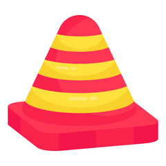 Trendy vector design of construction cone

