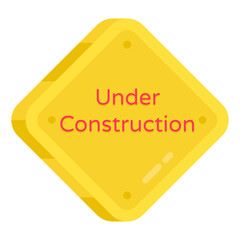 An editable design icon of under construction sign 

