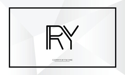 RY or YR Alphabet letters logo monogram