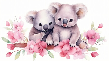 Cute watercolor koala