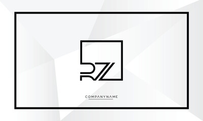 Alphabet letters RZ or ZR logo monogram
