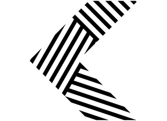 Vector arrow made of black broken lines on a white background.
Decorative pattern. Pointer. Design element. Modern vector background