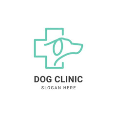 Dog clinic logo concept. Pet health logo vector illustration