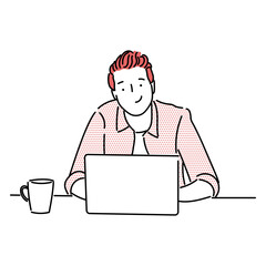 Business man, businessperson or employee staff people cartoon. Company professional minimalist illustration vector