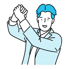 Business man, businessperson or employee staff people cartoon. Company professional minimalist illustration vector