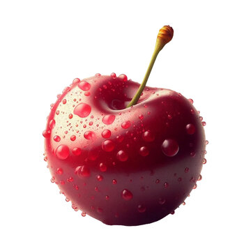 Cherry isolated. Sour cherry. on transparent background Ai generative.