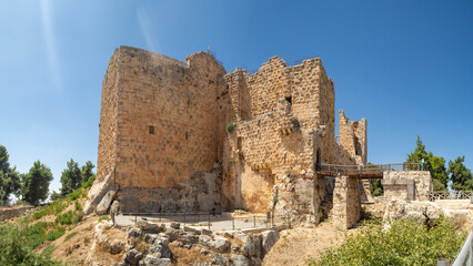 Ajlun city and castle, north of Amman, Jordan, Middle East - obrazy, fototapety, plakaty