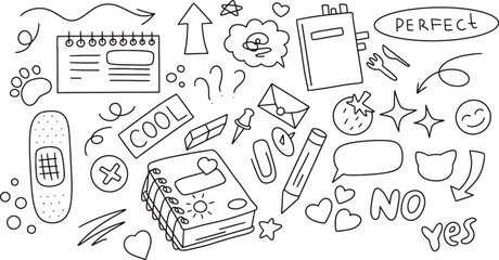 Business doodles hand drawn icons. Vector illustration