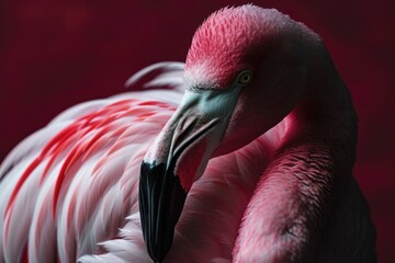 Pink Flamingo Statue: Vibrant Studio Shot with Copy Space