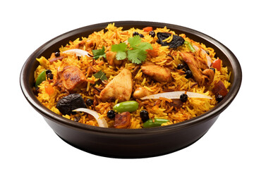 Biryani, transparent background, isolated image, generative AI