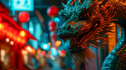 Chinese dragon, movie shot, cinematic style, Generative AI
