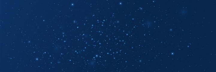 Naklejka na ściany i meble Starry sky with many stars and night reflections. Special lighting effects.