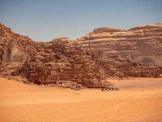 Fototapeta na wymiar Wadi Rum desert, aka Valley of the Moon, Jordan, Middle East