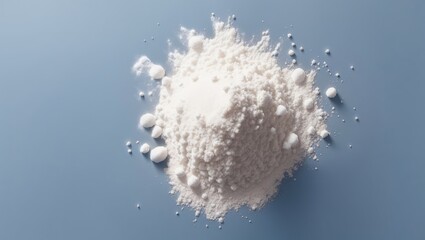 Pure creatine, presented in a dynamic white powder image. Well-lit, studio product image.