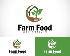 farm logo creative home food fresh design concept herbal care agriculture