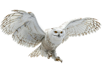 Fototapeta premium owl flying isolated on white.