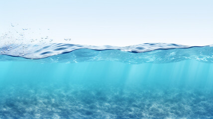 Fototapeta na wymiar water wave underwater blue ocean swimming pool wide panorama background isolated white background