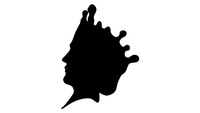 Isabeau of Bavaria, black isolated silhouette