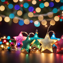 Ultra HD Festive Backdrop: A Tapestry of Twinkling Lights, Vibrant Patterns, and Shimmering...