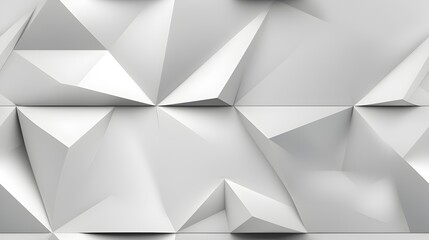 A monochromatic abstract design with sharp, triangular facets creating a 3D effect on a white background. - obrazy, fototapety, plakaty