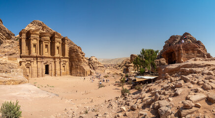 The Monastery, Petra historic and archaeological city carved from sandstone stone, Jordan, Middle East