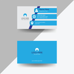 Fototapeta na wymiar Creative And Clean Double sided corporate Business Card Template Design. Navy blue and Cyan two color combination vector design.