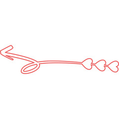 Valentine's Day Arrow Outline