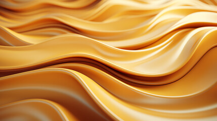 Obraz premium Abstract background with realistic golden metal shape. Fluid golden wave. Intertwined gold shapes.
