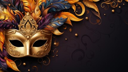 Carnival mask. Mardi Gras. Carnival masquerade venetian mask, banner - obrazy, fototapety, plakaty