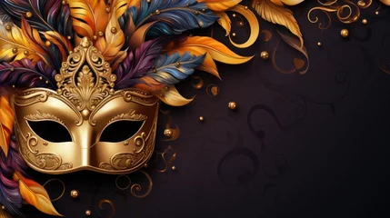 Foto op Plexiglas Carnival mask. Mardi Gras. Carnival masquerade venetian mask, banner © Viktor