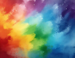 abstract rainbow watercolor background with spots and splashes, art illustration