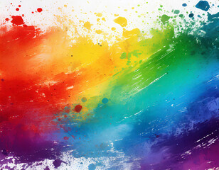 abstract rainbow watercolor background with spots and splashes, art illustration - obrazy, fototapety, plakaty