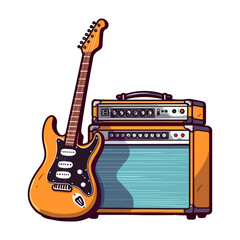 A guitar and an amp illustration