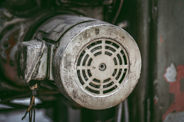 Close up to detail of soviet style old machines