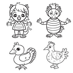 Suitable for children, cartoon style, vector file, silhouette