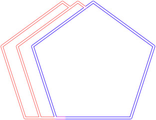 Minimalist neon pentagon shape. Modern minimalist element 