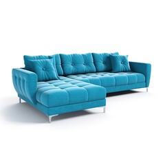 Fototapeta na wymiar Sectional sofa blue