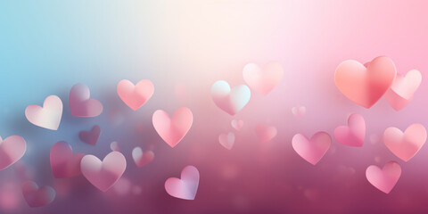 Pink hearts background, festive valentine background - obrazy, fototapety, plakaty