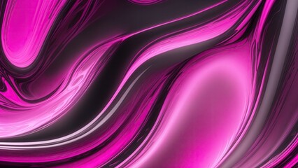 Pink and black colors 3d rendering of abstract wavy liquid background