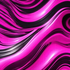 Pink and black colors 3d rendering of abstract wavy liquid background