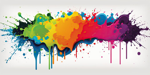 colorful paint splashes